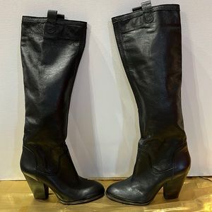 Vince Camuto“Braden” tall black leather boots, size 7.5B, worn once.